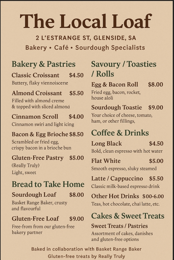 Menu page 1